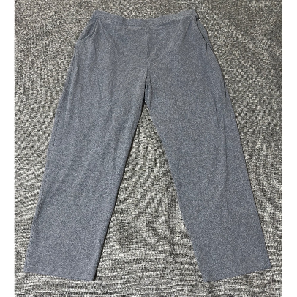LL Bean Womens 1X Pants Gray Cotton Blend Casual Straight Leg 252080